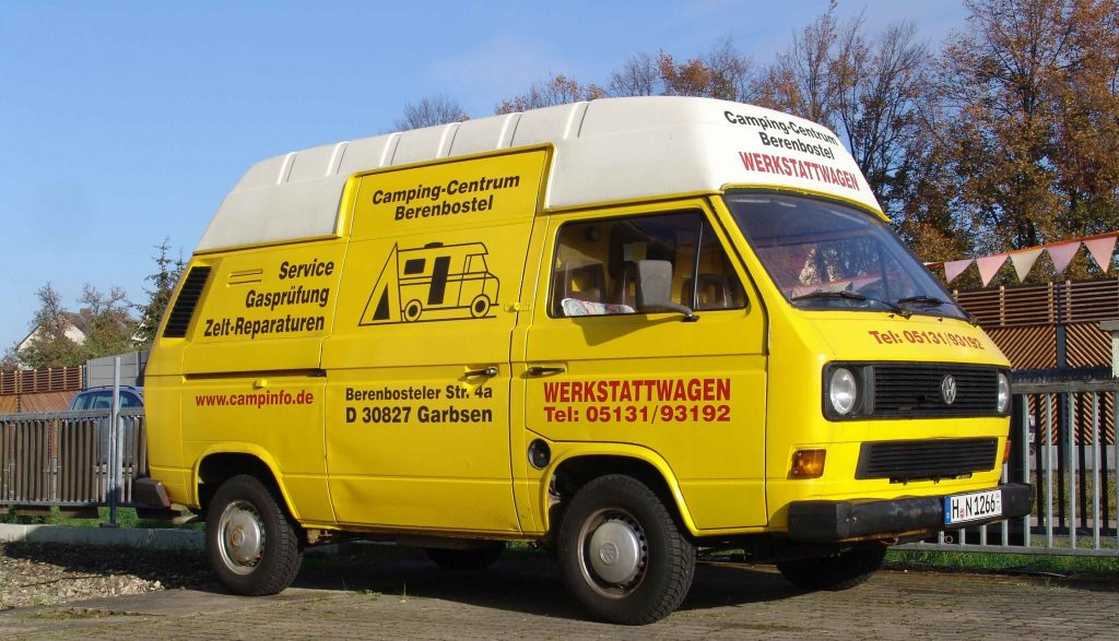 Der mobile Werkstattwagen des Camping Centrum Berenbostel